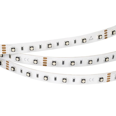 Лента светодиодная MINI-60-24V RGB 10mm (3535, 5m, LUX) (Arlight, 14.4 Вт/м, IP20)
