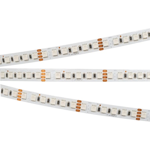 Лента светодиодная RT 2-5000 24V RGB 10mm (4040, 120 LED/m, LUX) (Arlight, 13.2 Вт/м, IP20)