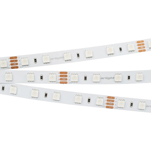 Лента светодиодная RT 2-5000 24V RGB 2x (5060, 300 LED, LUX) (Arlight, 14.4 Вт/м, IP20)