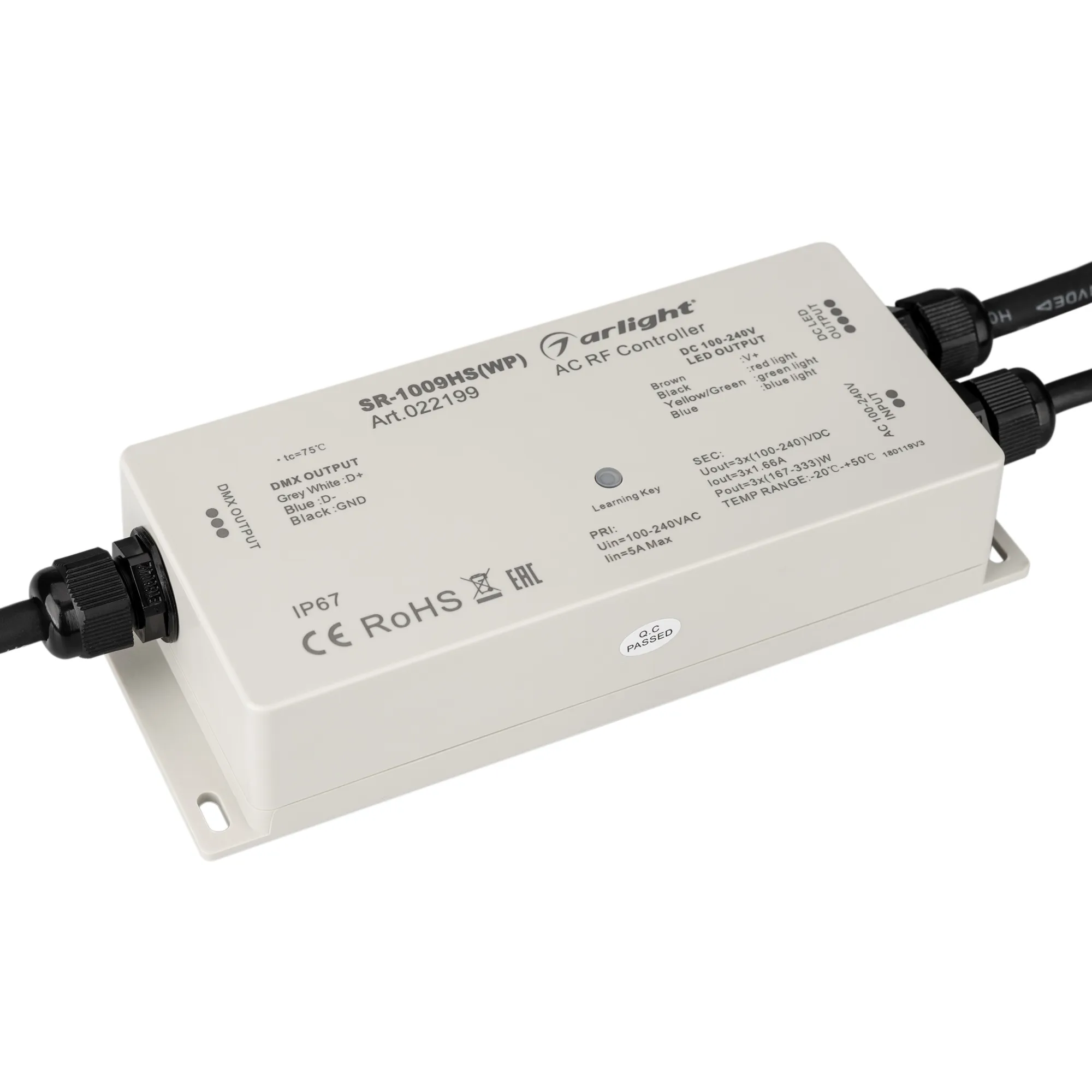 Контроллер SR-1009HSWP (230V, 3x1.66A) (Arlight, IP67 Пластик, 3 года) - изображение товара