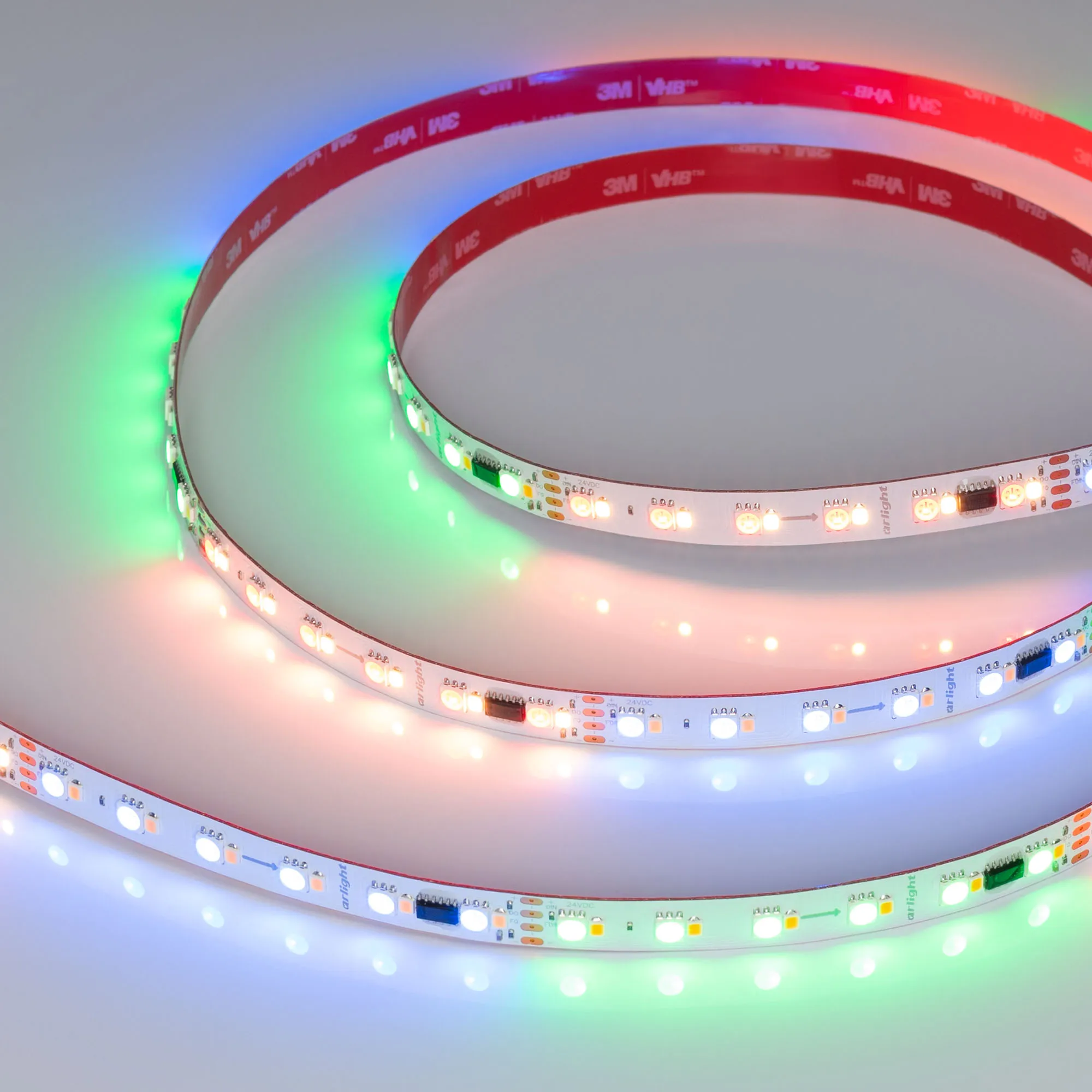 Лента светодиодная SPI-BA120-12mm 24V RGBW-Warm-PX6-BPT (16 W/m, IP20, 5060/2835, 5m) (Arlight, бегущий огонь) - изображение товара